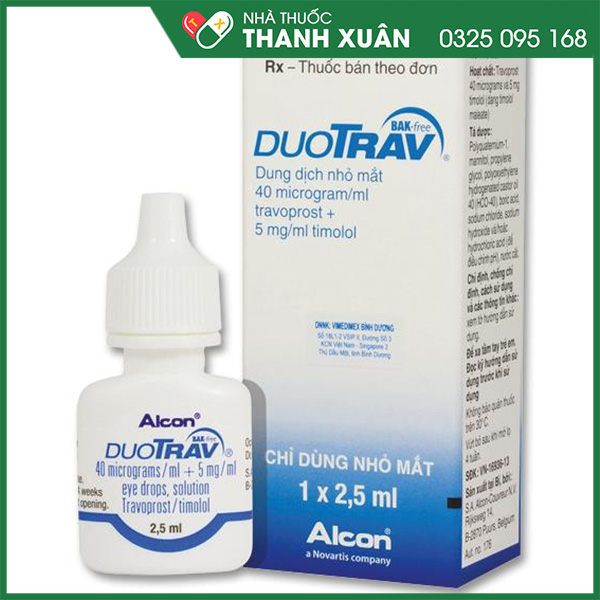  Thuốc Duotrav làm giảm áp lực nội nhãn